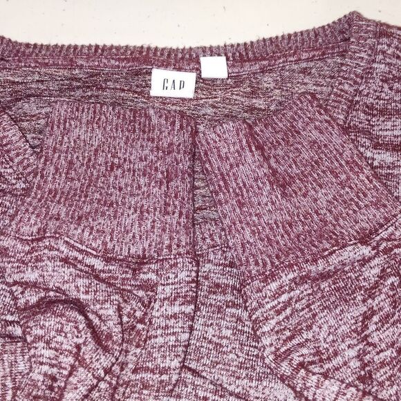 Gap Womens Sweater Top Size m Maroon Red Scoop Neck Long Sleeve Lightweight - Picture 8 of 8